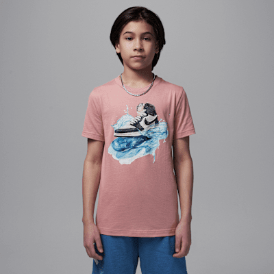 Jordan Big Kids' AJ1 Wave T-Shirt. Nike JP